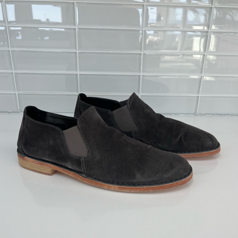 Vince Dark Gray Suede Slip on Shoes